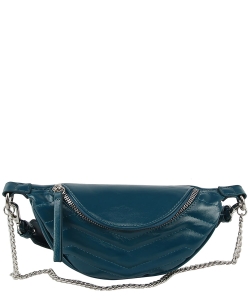 Chevron Quilted Fanny Pack Crossbody Bag CHU012 TEAL